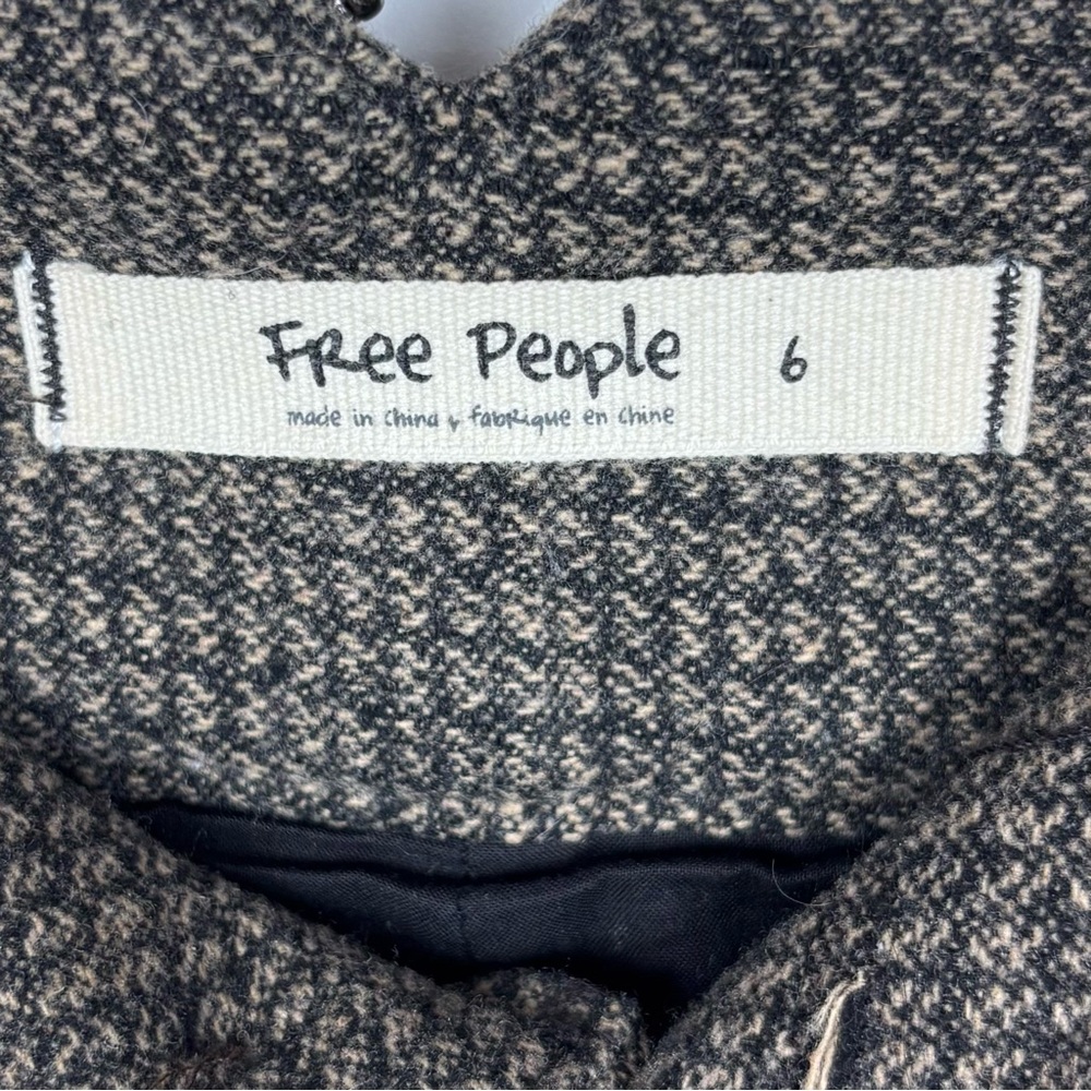 Free People Extreme Flare Tweed Pants Wool Blend Size 6 - Picture 6 of 8